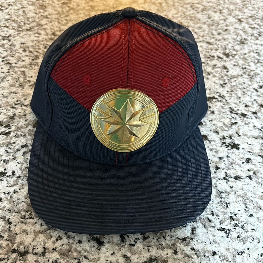 Unisex Captain Marvel snap back hat. Hard to find style. So cool.